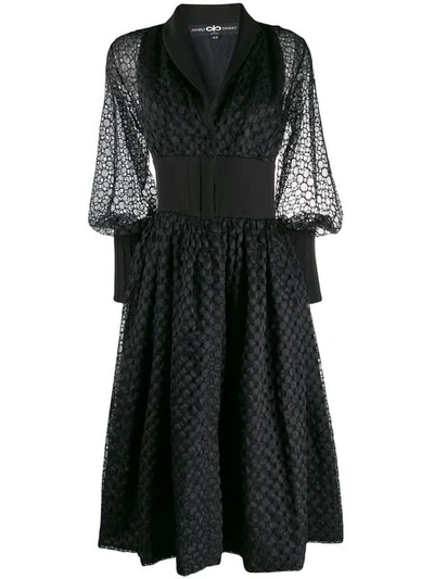 Shop Avaro Figlio Broderie Anglaise Flared Dress In Black