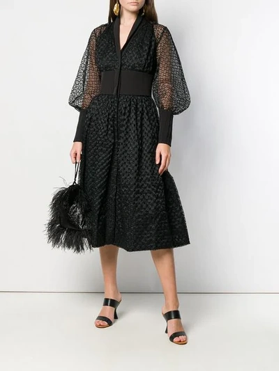 Shop Avaro Figlio Broderie Anglaise Flared Dress In Black