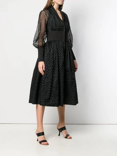 Shop Avaro Figlio Broderie Anglaise Flared Dress In Black