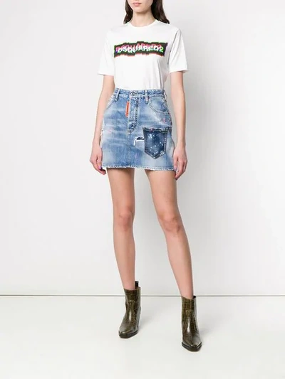 Dsquared2 3d-effect Logo Print T-shirt In White