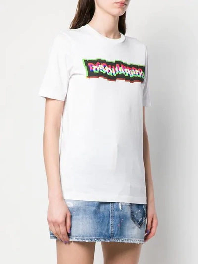 Dsquared2 3d-effect Logo Print T-shirt In White