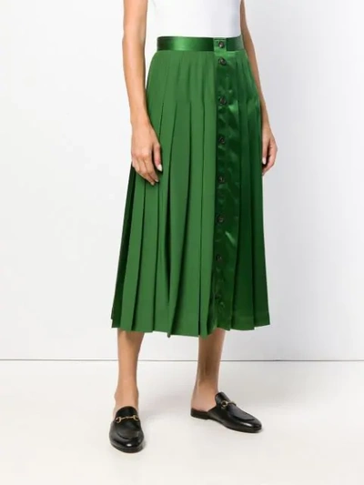 Shop Victoria Beckham Buttoned Skirt In Green