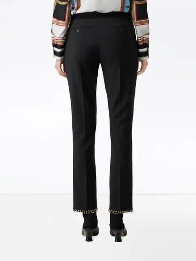 Shop Burberry Ring-pierced Wool Tailored Trousers In Black