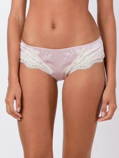 Shop Dolce & Gabbana Lace Trim Briefs In Pink