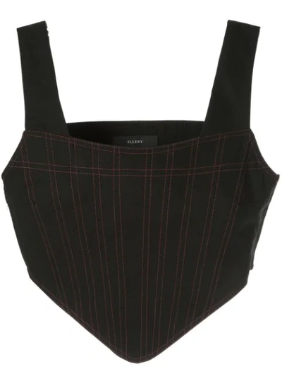 Shop Ellery Cabaret Cropped Corset In Black