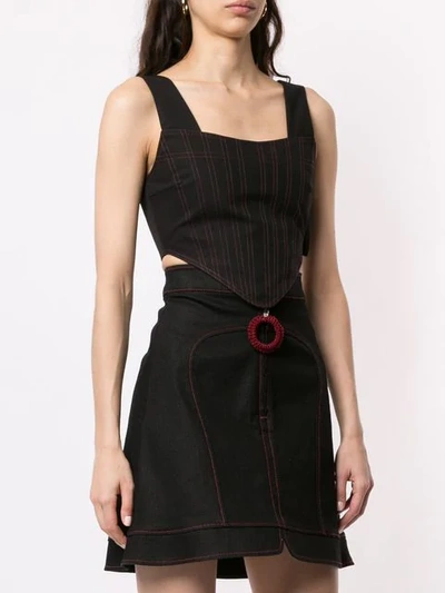 Shop Ellery Cabaret Cropped Corset In Black