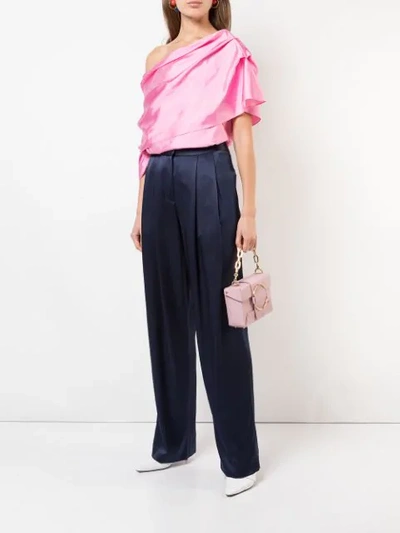 Shop Rosie Assoulin Off-the-shoulder Blouse In Pink