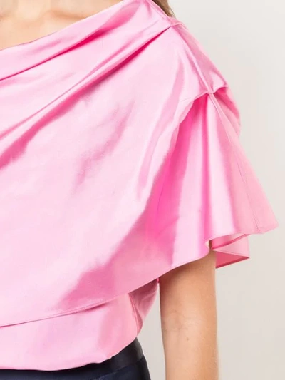 Shop Rosie Assoulin Off-the-shoulder Blouse In Pink