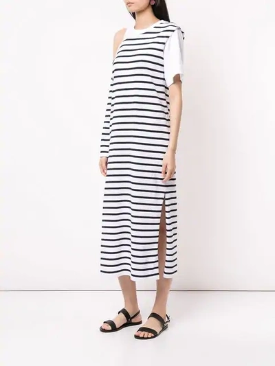 Shop Goen J Asymmetric Sleeve Dress In White