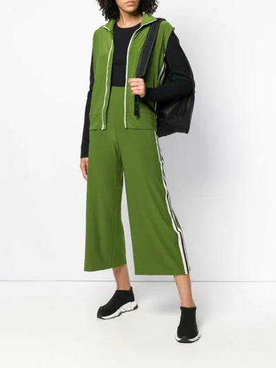 Shop Norma Kamali Sleeveless Bomber Jacket In Green