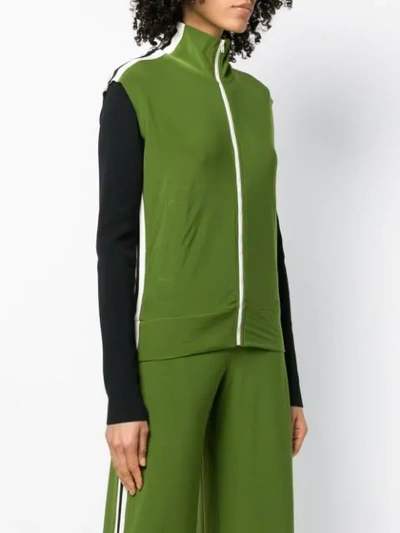 Shop Norma Kamali Sleeveless Bomber Jacket In Green