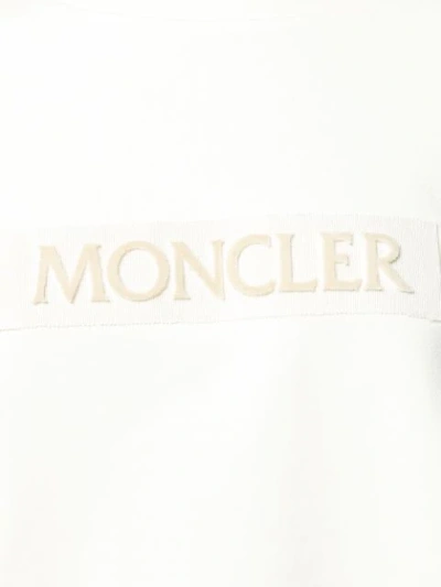 Shop Moncler Loose Fit Logo Sweatshirt In White