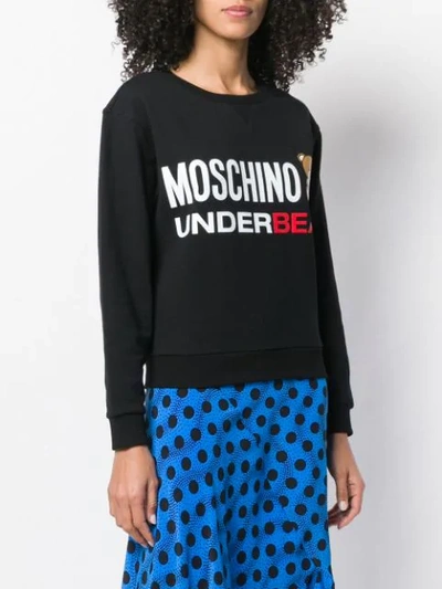 Shop Moschino Underbear Print Sweatshirt In Black