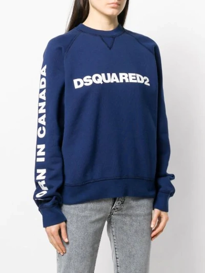 Shop Dsquared2 Logo Pullover In Blue