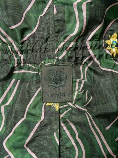 Shop Mr & Mrs Italy Patterned Rain Jacket In Green