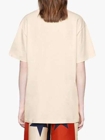 Shop Gucci "guccy Internaive Xxv" Cotton T-shirt In White
