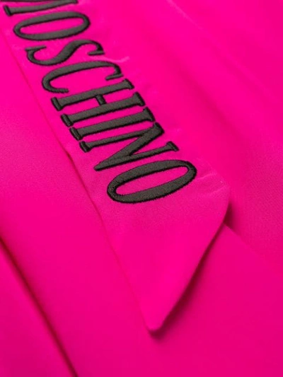 Shop Moschino Pussy-bow Flared Dress In Pink