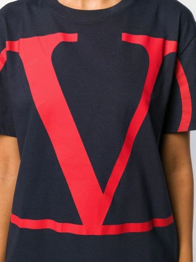 Shop Valentino Vlogo Print T-shirt In Blue