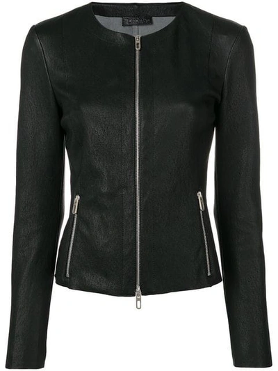 Shop Drome Fitted Leather Jacket In Black