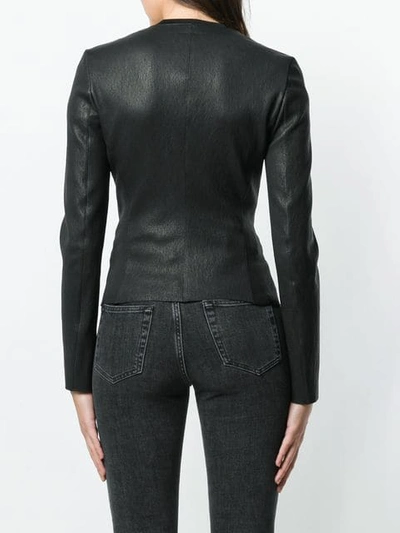 Shop Drome Fitted Leather Jacket In Black