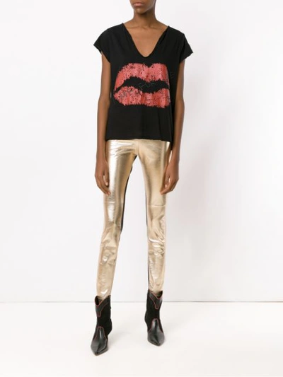 Shop Andrea Bogosian Bicolour Leather Trousers In Yellow
