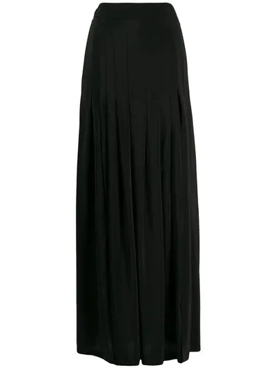 Shop Erika Cavallini Pleated Maxi Skirt In Black