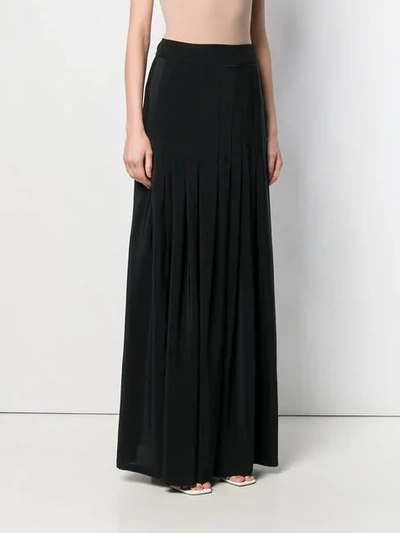 Shop Erika Cavallini Pleated Maxi Skirt In Black