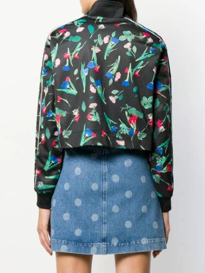 Adidas Originals Floral Cropped Track Jacket In Black | ModeSens