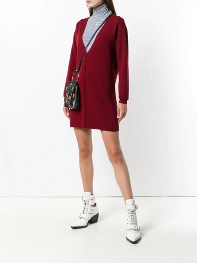Shop Chloé Minikleid Mit V-ausschnitt In Red