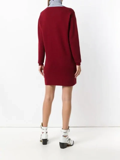 Shop Chloé Minikleid Mit V-ausschnitt In Red