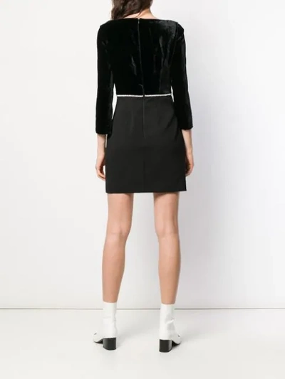 Shop Miu Miu Embellished Mini Dress In Black