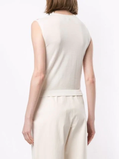 Shop Giambattista Valli Appliqué Detail Knitted Top In White