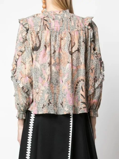 Shop Ulla Johnson Floral Blouse In Ivory