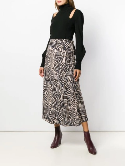 Shop Lily And Lionel Zebra Print Lennox Skirt - Neutrals