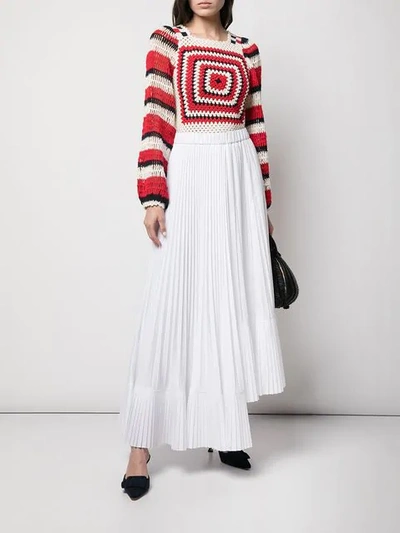 Shop Brunello Cucinelli Pleated Maxi Skirt In White