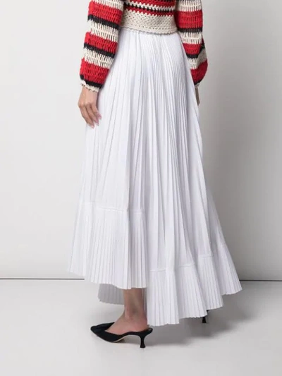 Shop Brunello Cucinelli Pleated Maxi Skirt In White