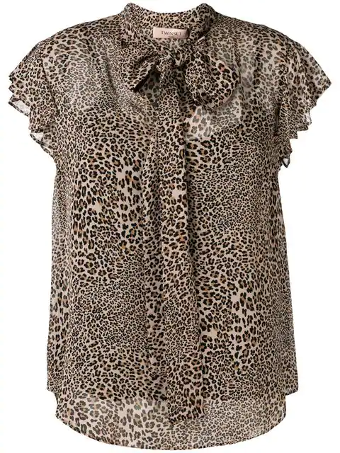 Twinset Twin-Set Leopard Print Blouse - Neutrals | ModeSens