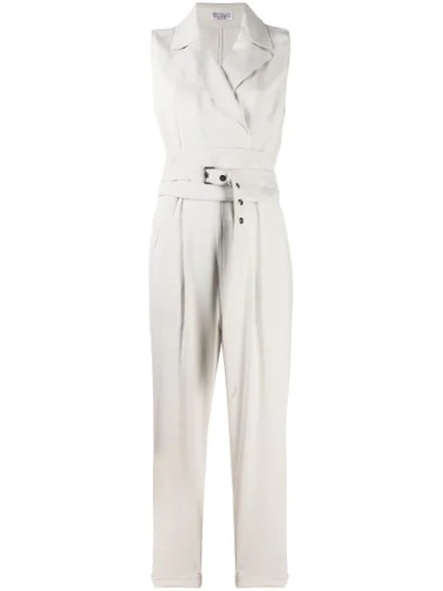 Shop Brunello Cucinelli Belted Jumpsuit In White