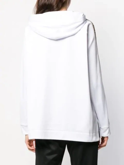 Shop Fendi Oversized Logo Sweatshirt In F188p-white+tobacco