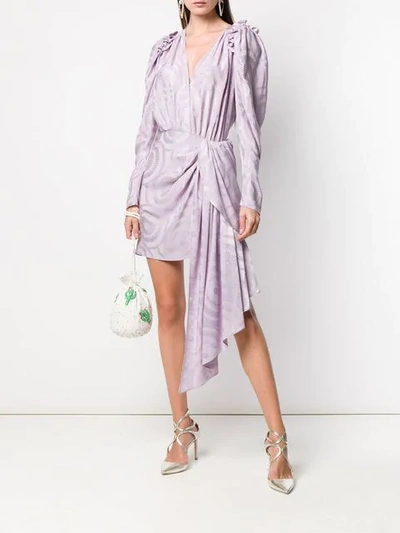 Shop Magda Butrym Asymmetric Mini Dress In Purple