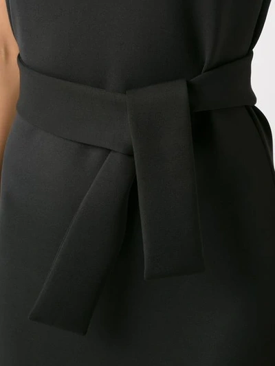 Shop Gloria Coelho Long Lace Up Dress In Black