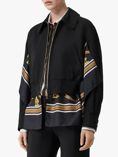 Shop Burberry Scarf-detail Bomber Jacket In Black