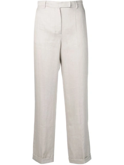 Shop Max Mara Cuffed Flare Trousers In Neutrals