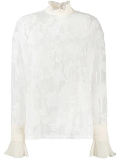 Shop See By Chloé Floral Lace Blouse In White