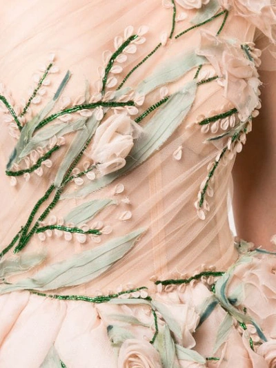 Shop Marchesa Long Evening Dress In Blush