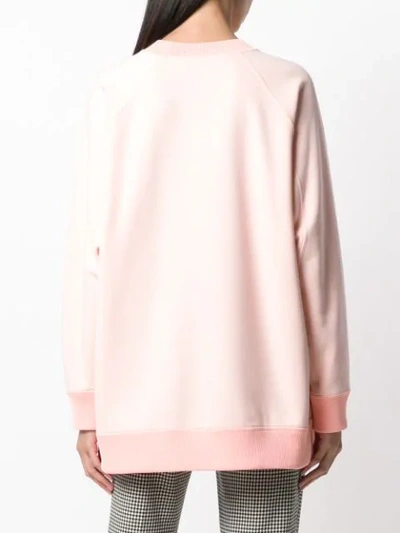 Shop Fendi Embellished Ff Logo Sweatshirt In Pink