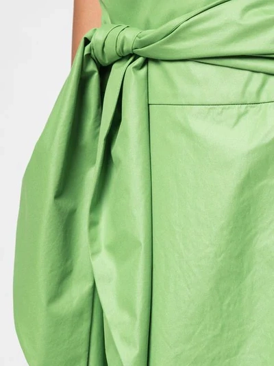 Shop Tibi Glossy Wrap Skirt In Green
