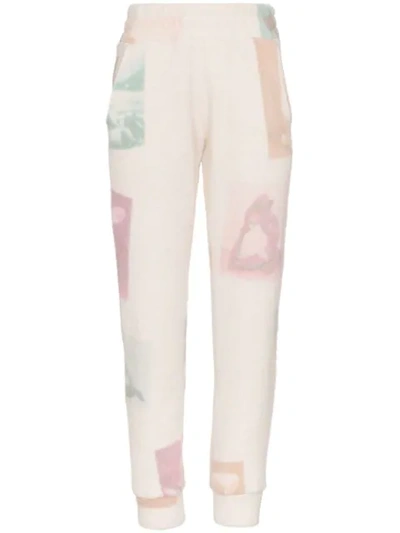 Shop The Elder Statesman Technicolour Yogis Print Cashmere Blend Track Pants - Neutrals