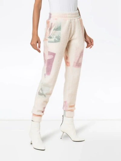 Shop The Elder Statesman Technicolour Yogis Print Cashmere Blend Track Pants - Neutrals
