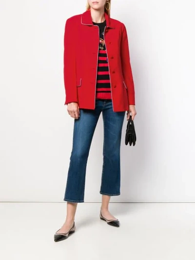 Shop Etro Button Up Jacket - Red